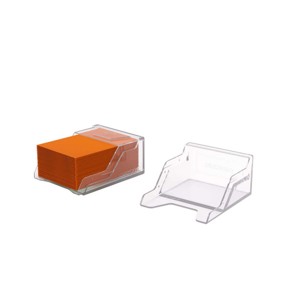 Accessoires The Bastion 50+ is a very compact and rock-solid deck box to safely protect 50+ double-sleeved cards in Closable Inner Sleeves. It is ideal for decks with 55+ double-sleeved cards in standard inner sleeves. Due to translucent materials and sma