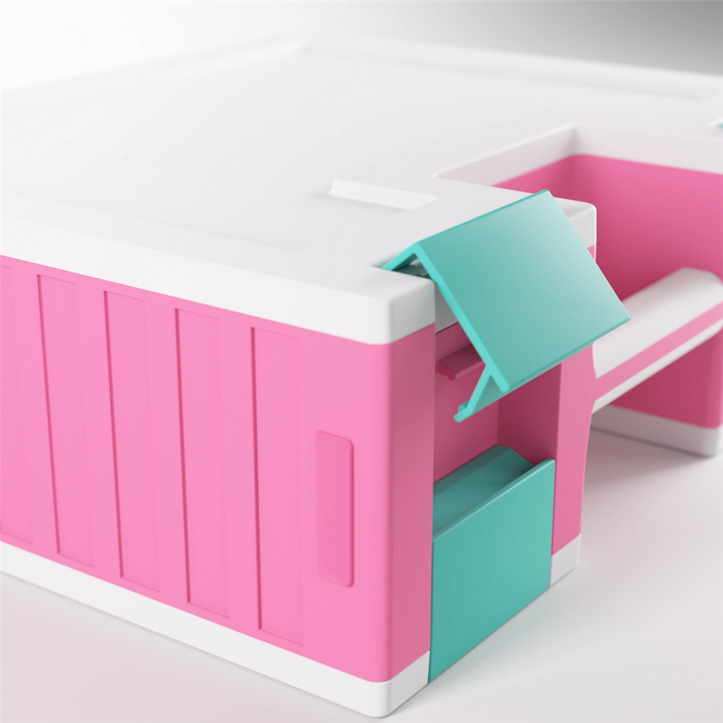 Château de jeu rose/blanc/turquoise