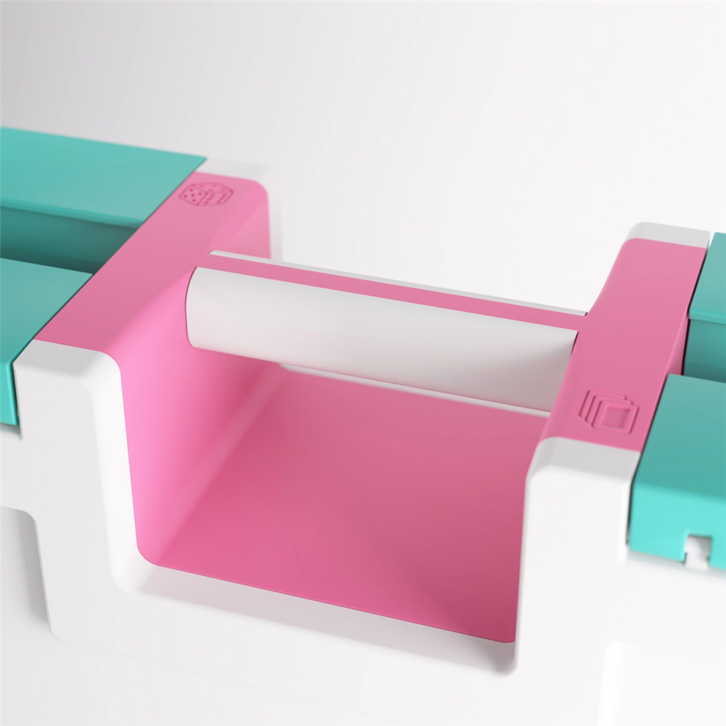 Château de jeu rose/blanc/turquoise