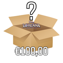 Lorcana Stap in de wereld van Lorcana met onze exclusieve Lorcana Mystery Box ter waarde van €100! Speciaal samengesteld voor de ultieme Lorcana-fan. Wat kun je verwachten? De Mystery Box bevat één of een combinatie van onderstaande producten: Verschillen