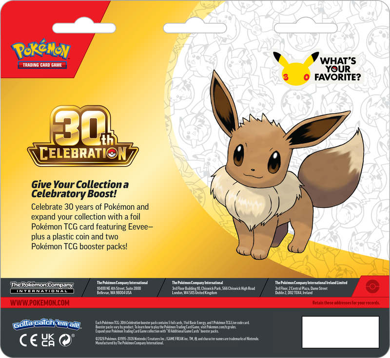 Pokémon TCG: 30th Celebration Eevee 2-Pack Blister