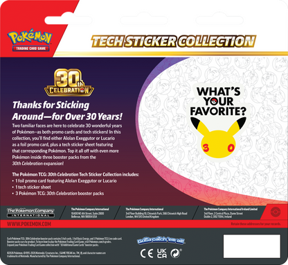 Pokémon TCG: 30th Celebration Tech Sticker Collection