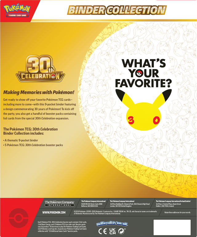Pokémon TCG: 30th Celebration Binder Collection