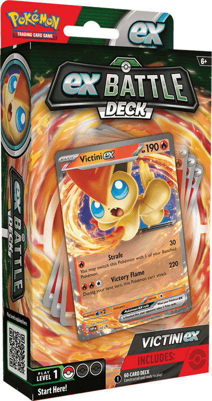 Pokémon De POK TCG May ex Battle Decks bevat: 1 set met 60 kaarten waarmee je direct aan de slag kunt 3 referentiekaarten 1 handleiding om snel te kunnen beginnen 1 single-player speelmat 1 set damage counters 1 munt 1 Deckbox 1 strategie overzicht 1 code