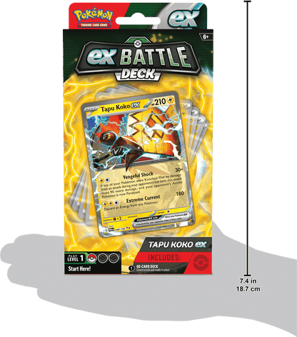 Pokémon Machtige Pokémon ex strijden voor de overwinning!Machtige Pokémon ex staan klaar om het slagveld op te stormen in de nieuwe Pokémon TCG: ex Battle Decks! Elk deck van 60 kaarten wordt geleid door een uitzonderlijke Pokémon ex en bevat alles wat je