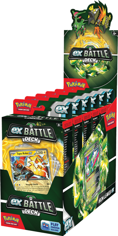 Pokémon Machtige Pokémon ex strijden voor de overwinning!Machtige Pokémon ex staan klaar om het slagveld op te stormen in de nieuwe Pokémon TCG: ex Battle Decks! Elk deck van 60 kaarten wordt geleid door een uitzonderlijke Pokémon ex en bevat alles wat je