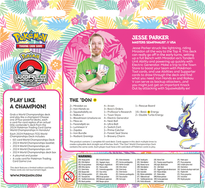 Pokémon Maak je klaar voor de strijd met de nieuwste Pokémon TCG World Champions Deck! Deze decks zijn replica's van decks die zijn gebruikt tijdens de Pokémon TCG Worlds 2024 in Hawaii. Elke Pokémon TCG World Champions Deck (WCS 2024) bevat: Deck bestaan