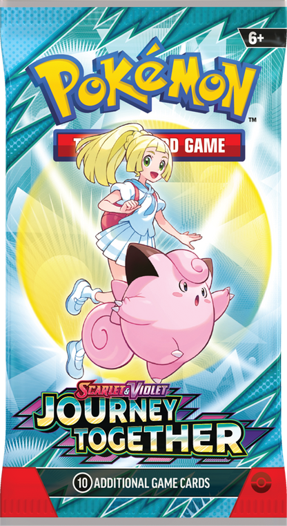Pokémon Pokémon TCG SV09 - Journey Together!Met diep vertrouwen en vastberaden begeleiding helpen Trainers het beste in hun Pokémon naar boven te halen.De band die ze delen, stelt hen in staat als één te handelen in gevechten terwijl ze hun krachten tot h