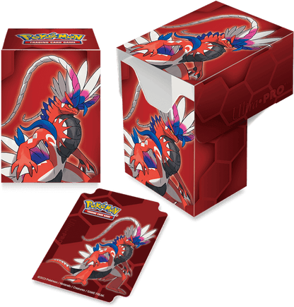 Pokémon Pokemon Deckbox - Koraidon.Holds up to 75 standard size card double-sleeved or 80 normal sleeved.Includes one themed deck dividerSelf-locking lid keeps card securely stored while also offering easy accessMade with archival-safe, rigid polypropylen
