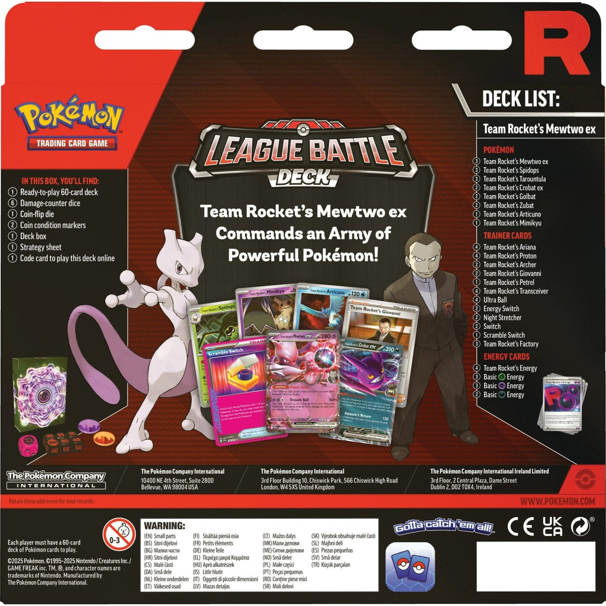 Pokemon: Team Rocket’s Mewtwo EX League Battle Deck