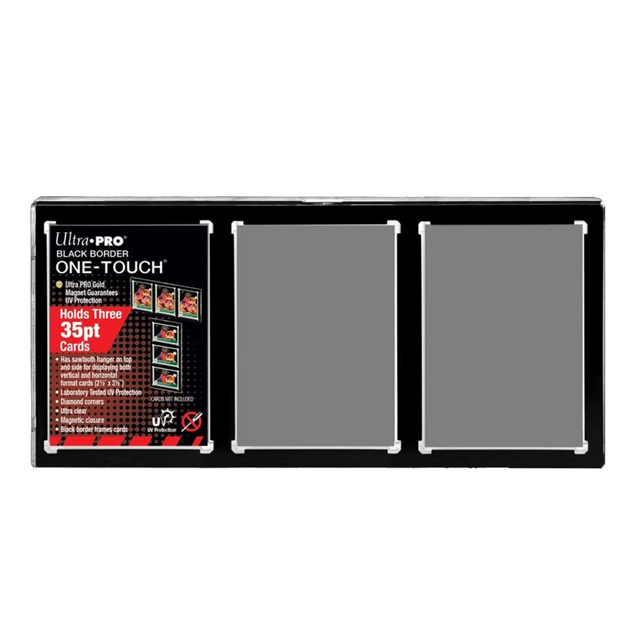 Ultra Pro 3-Card Black Border ONE-TOUCH Magnetic Holder