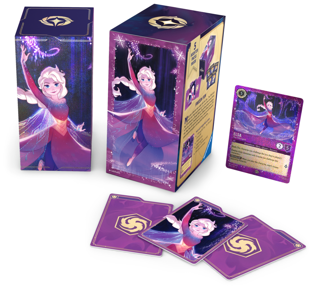 Lorcana Beleef de magie van Disney Lorcana met de exclusieve Fabled Gift Set: Elsa. Deze luxe verzamelbox is zorgvuldig samengesteld voor zowel verzamelaars als spelers, en bevat unieke items die nergens anders verkrijgbaar zijn. Inhoud van de set: 1 excl