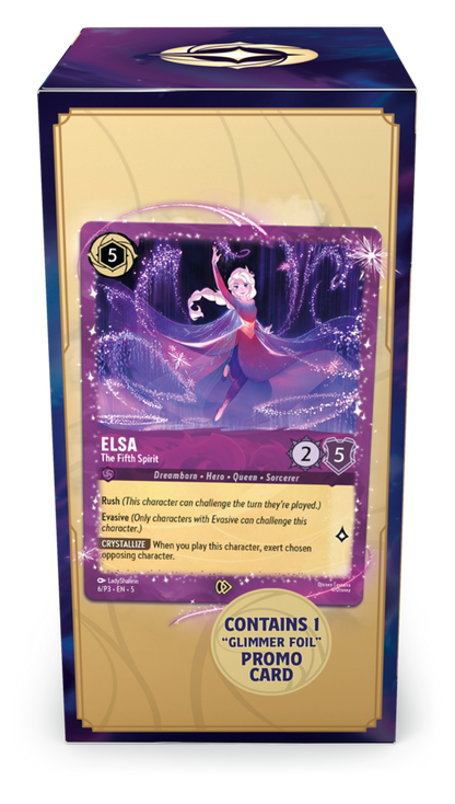 Lorcana Beleef de magie van Disney Lorcana met de exclusieve Fabled Gift Set: Elsa. Deze luxe verzamelbox is zorgvuldig samengesteld voor zowel verzamelaars als spelers, en bevat unieke items die nergens anders verkrijgbaar zijn. Inhoud van de set: 1 excl