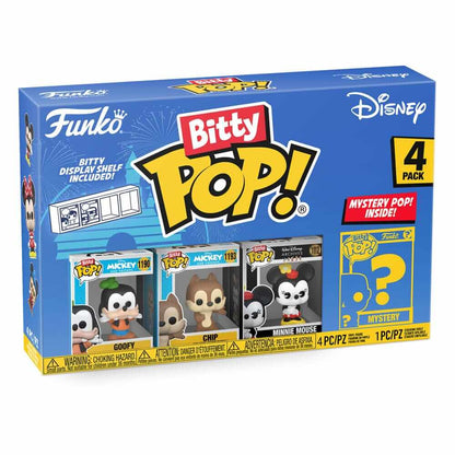 Lorcana Your favourite Pops! have been shrunk into Bitty Pops!Expand your collection with this assortment of Bitty Pop! figures featuring your most beloved cartoon characters!Each 4-pack comes with one rare or hyper rare mystery Bitty Pop! to complete the