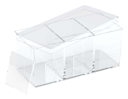 Accessoires Ever wish, you had more space for your cards, while still carrying only one box? The solution is finally here!The Stack´n´Safe Box 480 from UG´s line of high quality card boxes is made of clear polystyrene and can hold up to 480 (6 x 80) cards