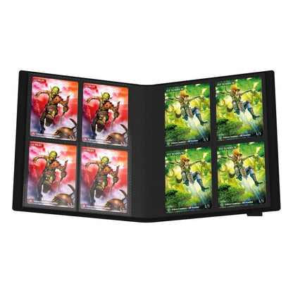 Accessoires High quality Portfolio with flexible, durable cover and 20 integrated 8-pocket-pages for all standard and Japanese sized gaming cards. Designed for 160 double-sleeved cards* Playset binder Durable and flexible cover Elastic strap fastener Side