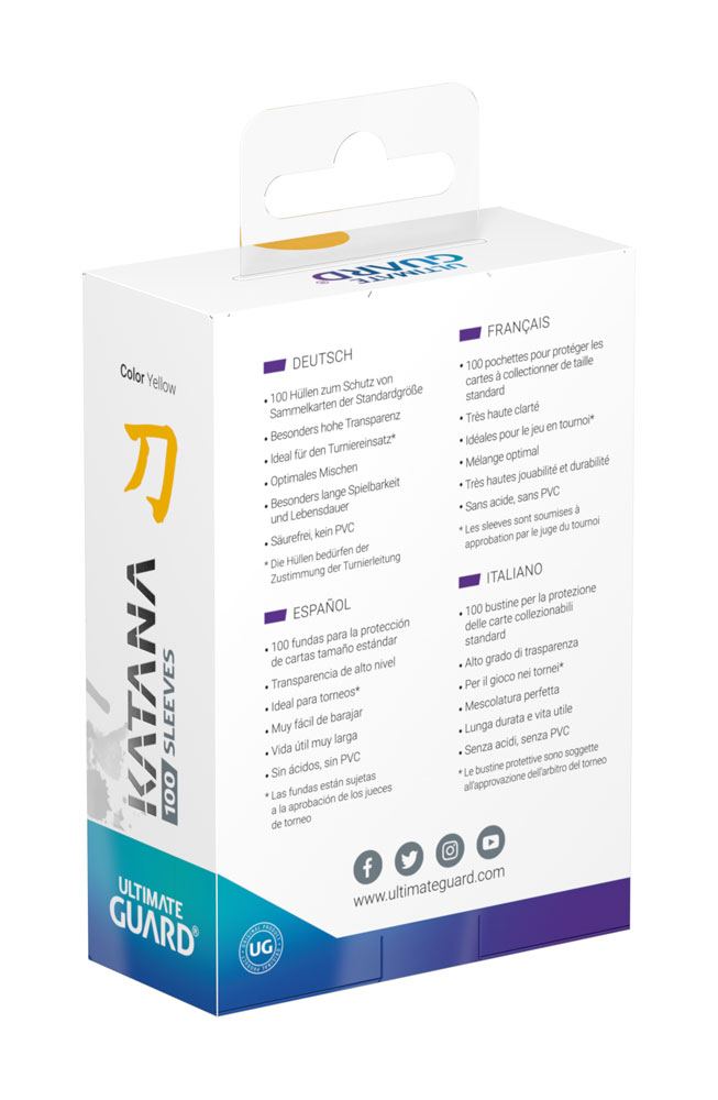 Ultimate Guard Katana Sleeves Standard Size Yellow (100 stuks)