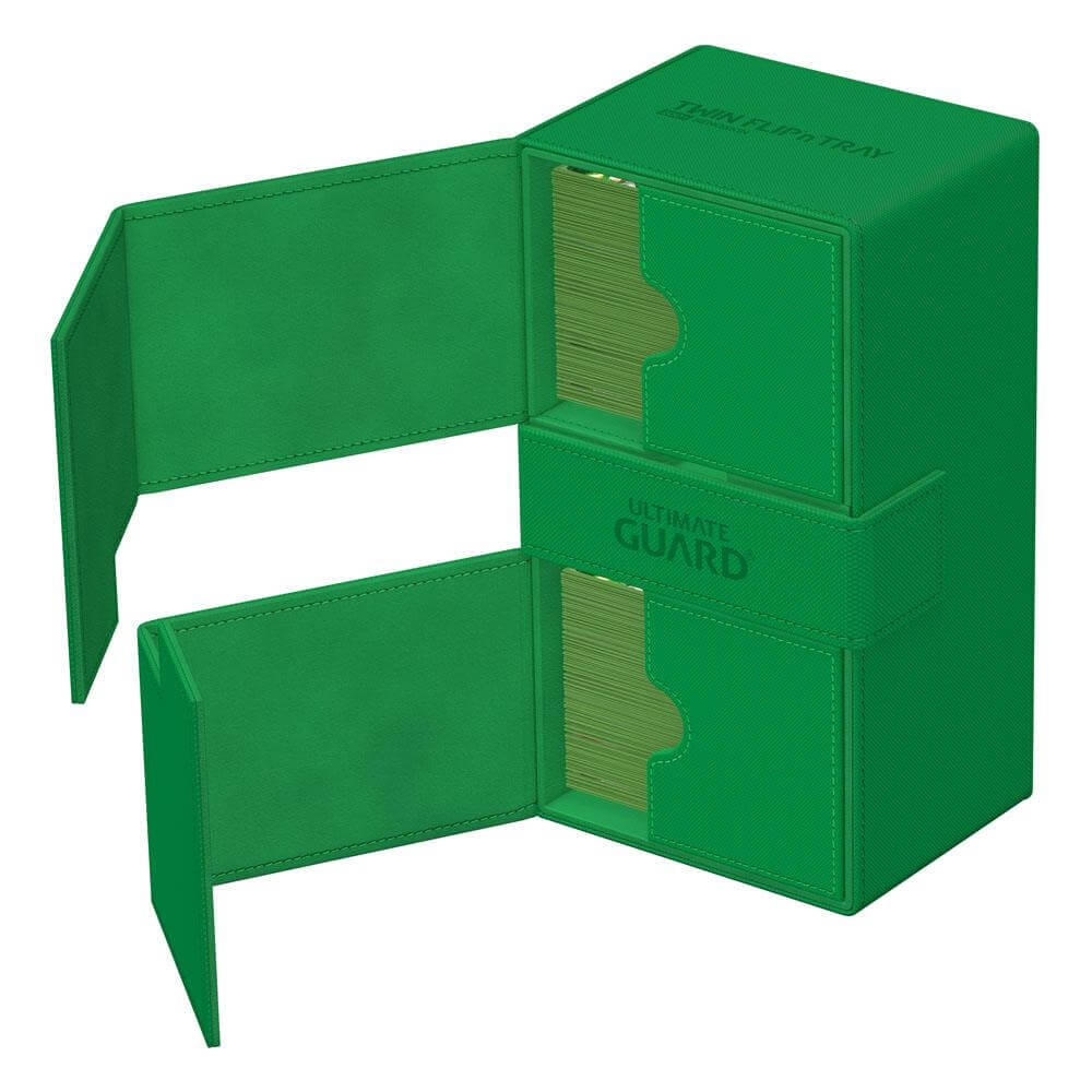Accessoires One box, two card decks, and additional accessory tray: Our Twin Flip'n'Tray 200+ offers all the features a great deck box needs. Doubling the size of our classic Flip'n'Tray 100+, this box is the big sibling everyone is looking for. The Twin