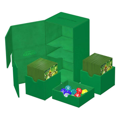 Accessoires One box, two card decks, and additional accessory tray: Our Twin Flip'n'Tray 200+ offers all the features a great deck box needs. Doubling the size of our classic Flip'n'Tray 100+, this box is the big sibling everyone is looking for. The Twin