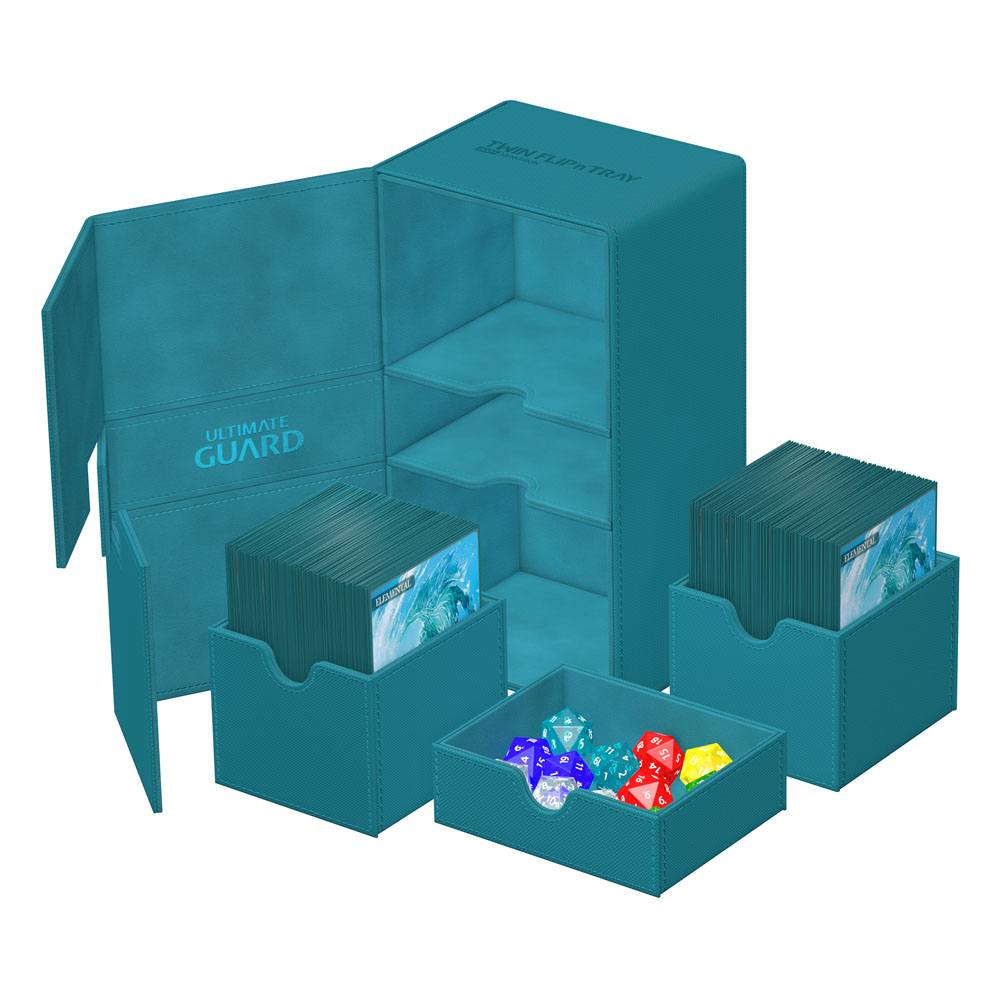 Accessoires One box, two card decks, and additional accessory tray: Our Twin Flip'n'Tray 200+ offers all the features a great deck box needs. Doubling the size of our classic Flip'n'Tray 100+, this box is the big sibling everyone is looking for. The Twin