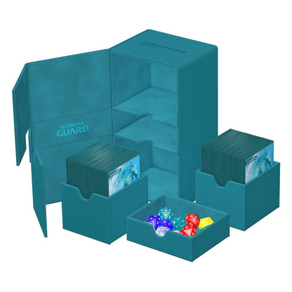Accessoires One box, two card decks, and additional accessory tray: Our Twin Flip'n'Tray 200+ offers all the features a great deck box needs. Doubling the size of our classic Flip'n'Tray 100+, this box is the big sibling everyone is looking for. The Twin