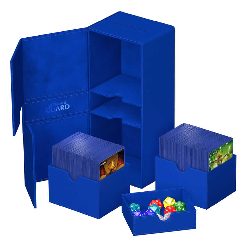 Accessoires Twice the room for big decks!The same Twin Flip'n'Tray you already know, but bigger! Specially designed for Commander/EDH** decks, the 2022 Exclusive Twin Flip'n'Tray 266+ has room for all kinds of large and regular decks in double or single s