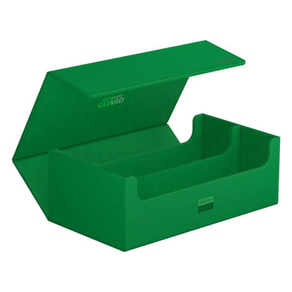 Accessoires Double your storage with our Arkhive 800+! This box offers space for more than 800 double-sleeved cards in standard size, can hold 350 Toploaders, or its two rows can simply be filled with a selection of your favorite deck boxes and cases. Its