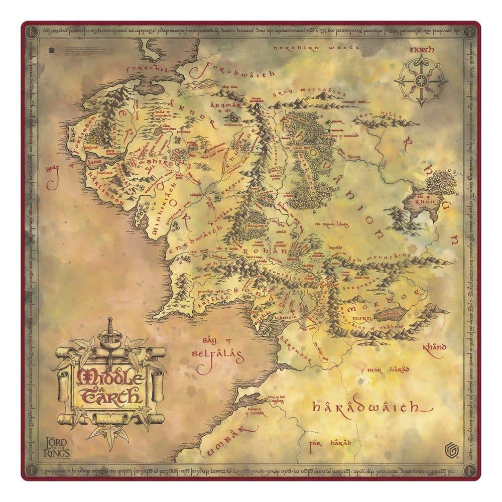 Ultimate Guard Tapis de Jeu Oversized 61x 61cm Le Seigneur des Anneaux™ "Lieux de la Terre du Milieu"
