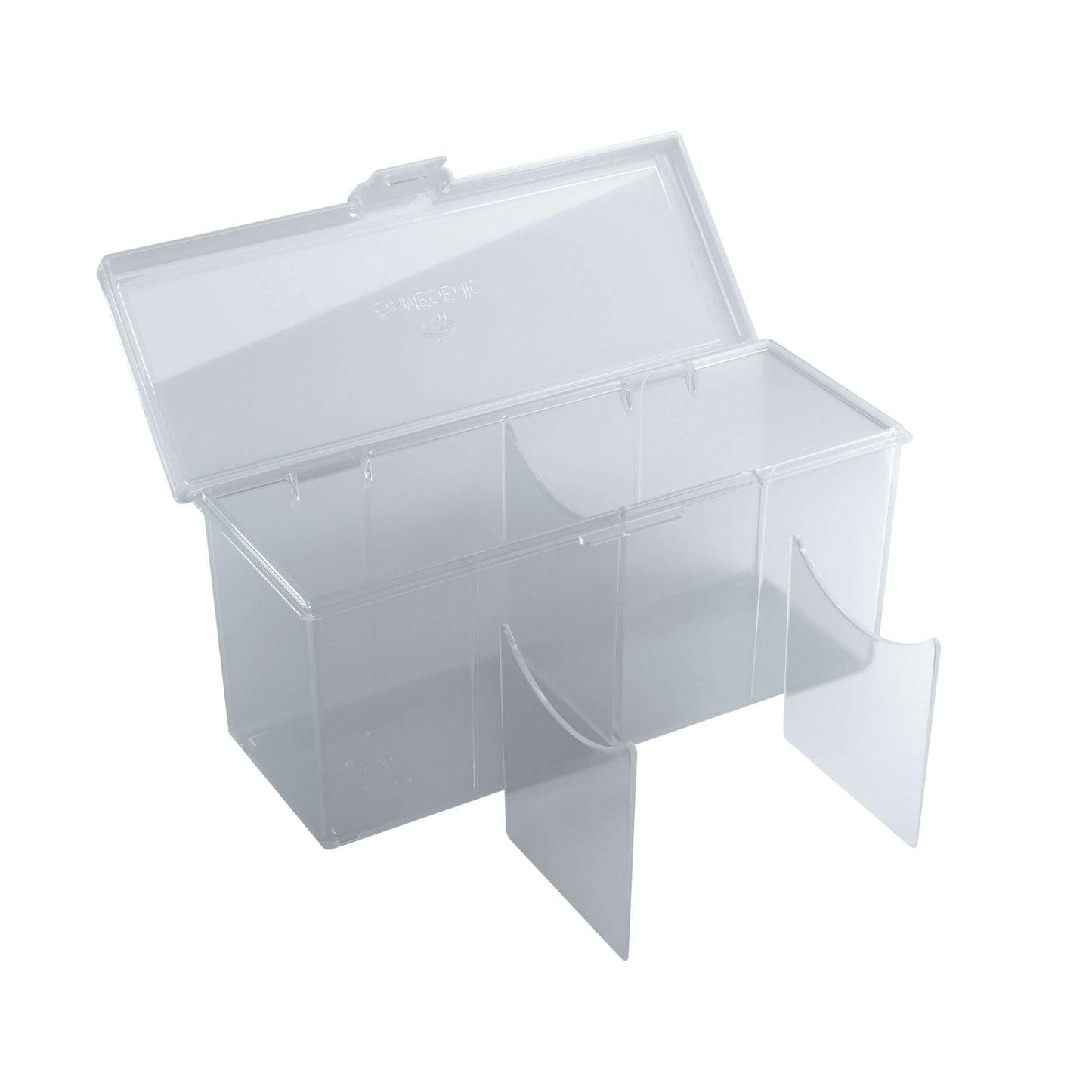 Accessoires Doorzichte Fourtress opbergbox waarin je volledige decks, dobbelstenen, tokens en 320 kaarten met dubbele sleeves kunt opbergen.