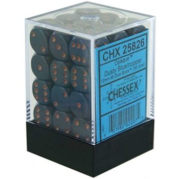 Chessex 36 Dobbelstenen Dusty Blue Copper