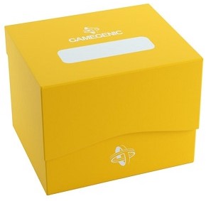 Accessoires The casual and smart solution for storing your deck! Made to fit up to 100 double-sleeved cards even in particularly thick inner sleeves, this durable deck box includes a self-locking lid and a write-on strip. Its Cobra Neck technology allows