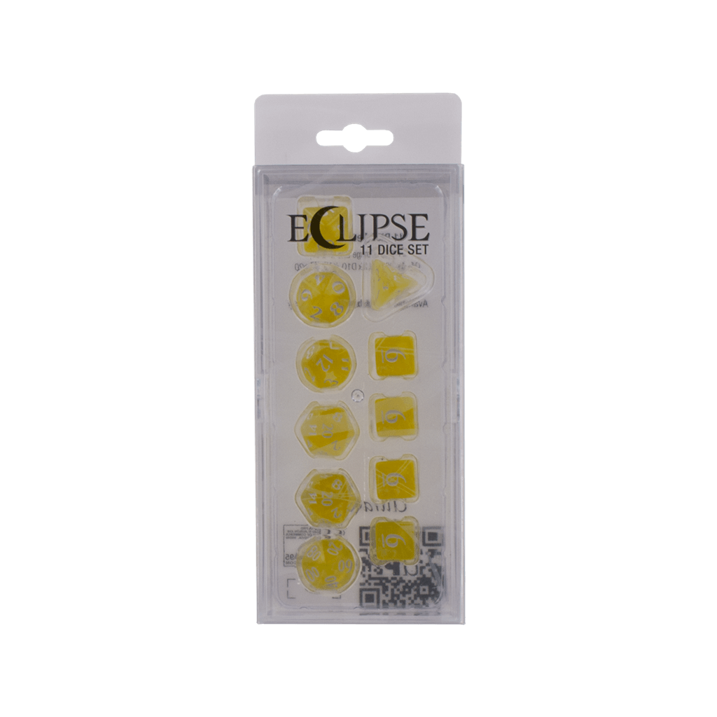 Wil jij een Accessoires Dice Eclipse Lemon Yellow 11 Dice Set kopen? Wij hebben een groot assortiment aan Accessoires producten! Betaal gelijk of achteraf.