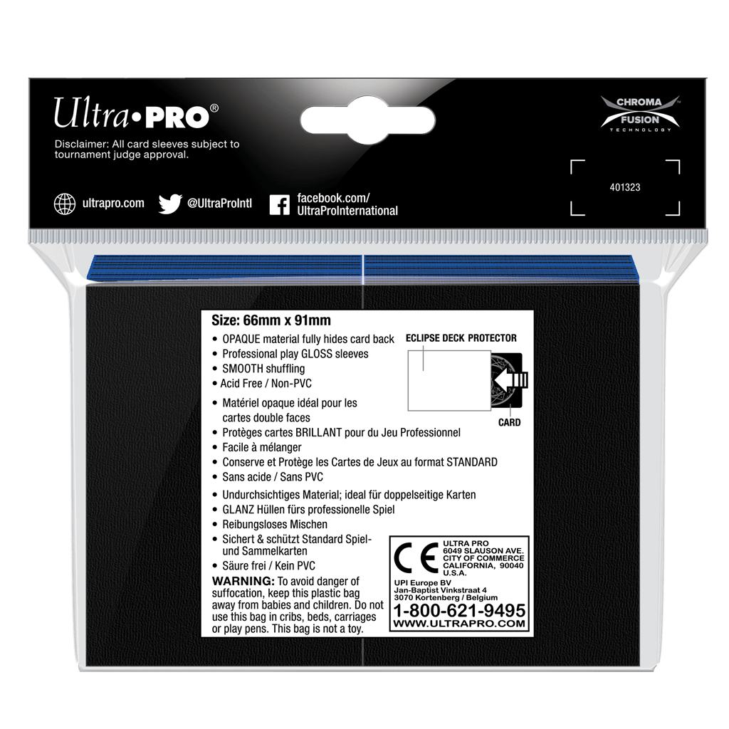 Eclipse Deck Protector sleeves are now in 100ct packages, with three new colors! Royal Purple, Smoke Grey, & Forest Green. • New part numbers and color names to avoid ordering confusion. • Increased color and edge consistency. • All colors are completely