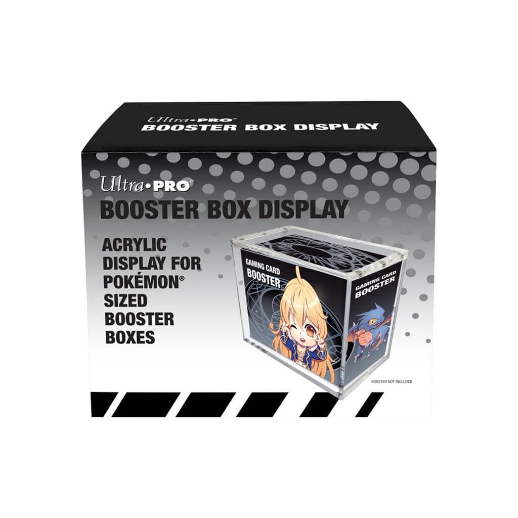 Accessoires Display and protect your standard size Pokémon booster boxes in UV protected acrylic displays by Ultra PRO! The ultra clear, thick acrylic display box features a 2-piece top-opening design with 6 extra-strength magnets. Each display includes o
