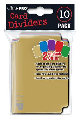 Kaart dividers in verschillende kleuren