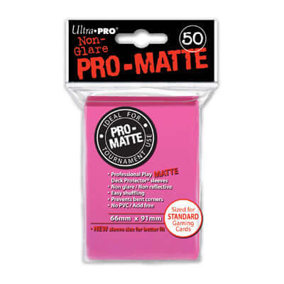 Accessoires Knalroze Deck Protectors Pro-Matte Non-Glare voor standaard kaarten (66x91 mm). Een pakje bevat 50 deck protectors.