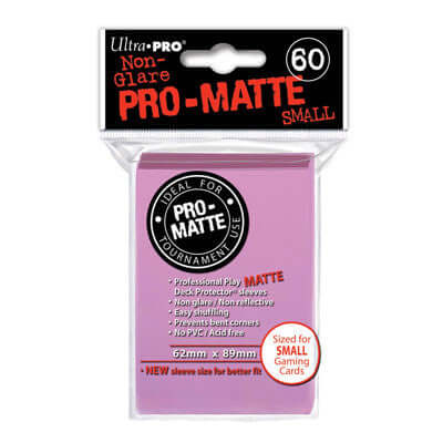 Accessoires Roze Deck Protectors Pro-Matte Non-Glare voor smalle kaarten (62x89 mm). Een pakje bevat 60 deck protectors.
