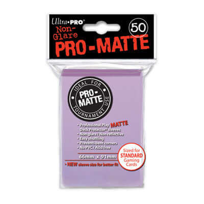 Accessoires Lila-kleurige Deck Protectors Pro-Matte Non-Glare voor standaard kaarten (66x91 mm). Een pakje bevat 50 deck protectors.