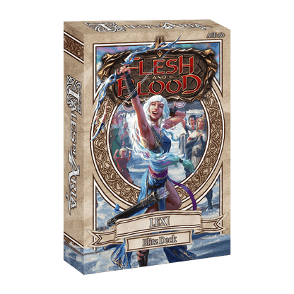 UITVERKOOP Een Flesh and Blood Blitz deck is een direct speelbaar heldendeck voor Flesh and Blood. Verkrijgbaar in 3 verschillende versies. Elk Tales of Aria Blitz deck bevat 40 kaarten (incl rainbow foil hero, weapon en equipment kaarten). Een display be