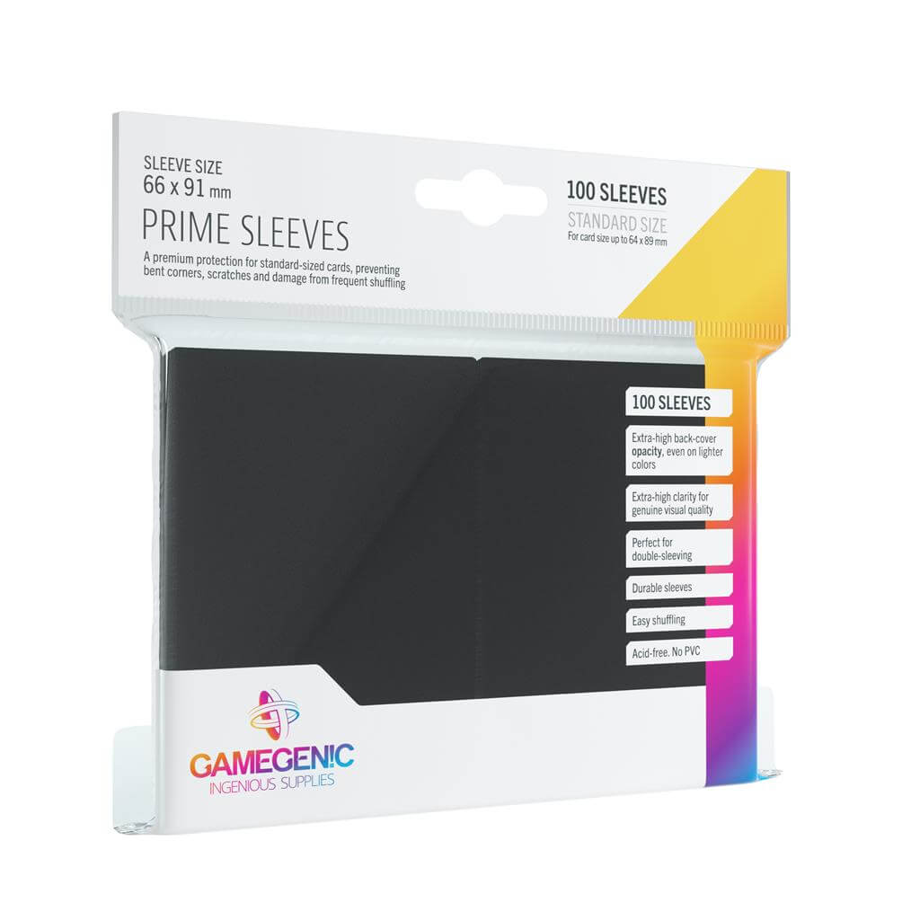 Accessoires Deze zwarte Prime Sleeves bieden een hoogwaardige bescherming voor standaard formaat kaarten van maximaal 64x89mm.