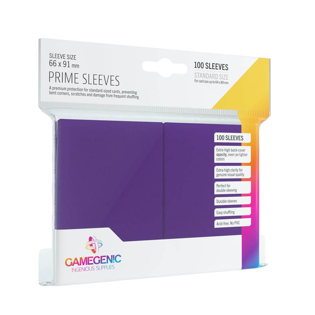 Accessoires Deze paarse Prime Sleeves bieden een hoogwaardige bescherming voor standaard formaat kaarten van maximaal 64x89mm.