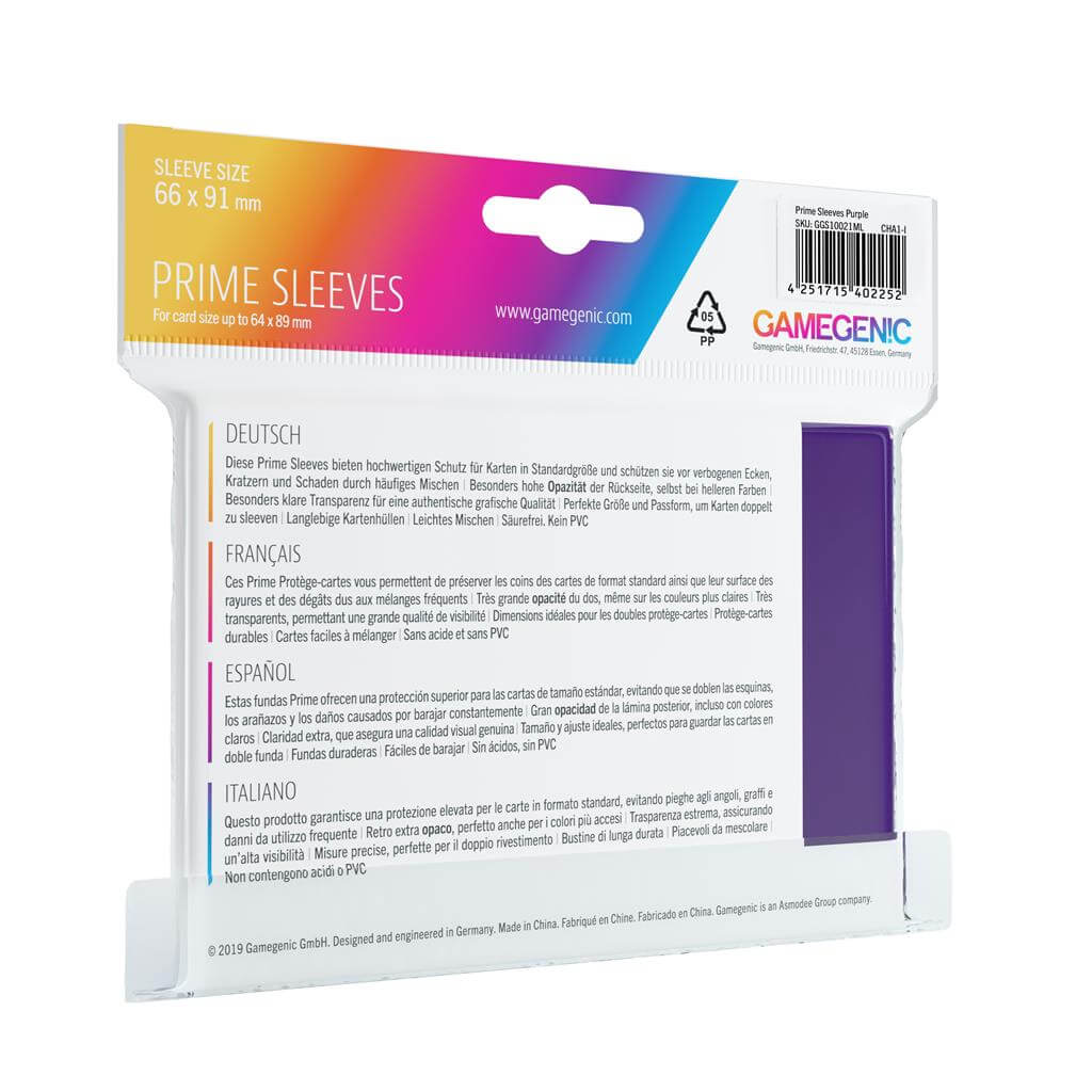 Accessoires Deze paarse Prime Sleeves bieden een hoogwaardige bescherming voor standaard formaat kaarten van maximaal 64x89mm.