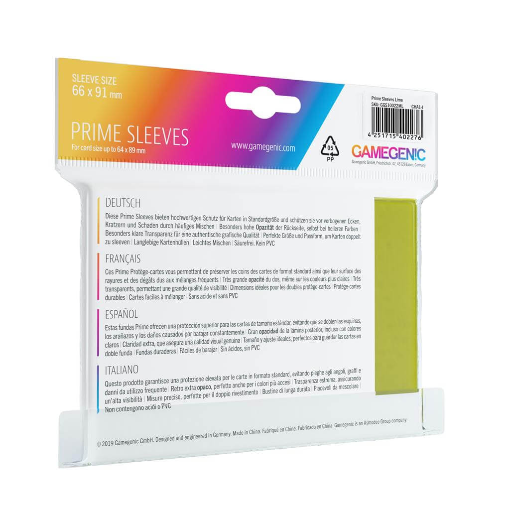 Accessoires Deze lime-groene Prime Sleeves bieden een hoogwaardige bescherming voor standaard formaat kaarten van maximaal 64x89mm.