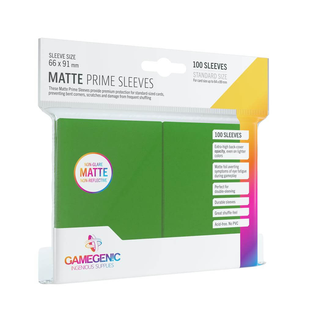 Accessoires Deze groene Matte Sleeves bieden een hoogwaardige bescherming voor standaard formaat kaarten van maximaal 64x89mm.