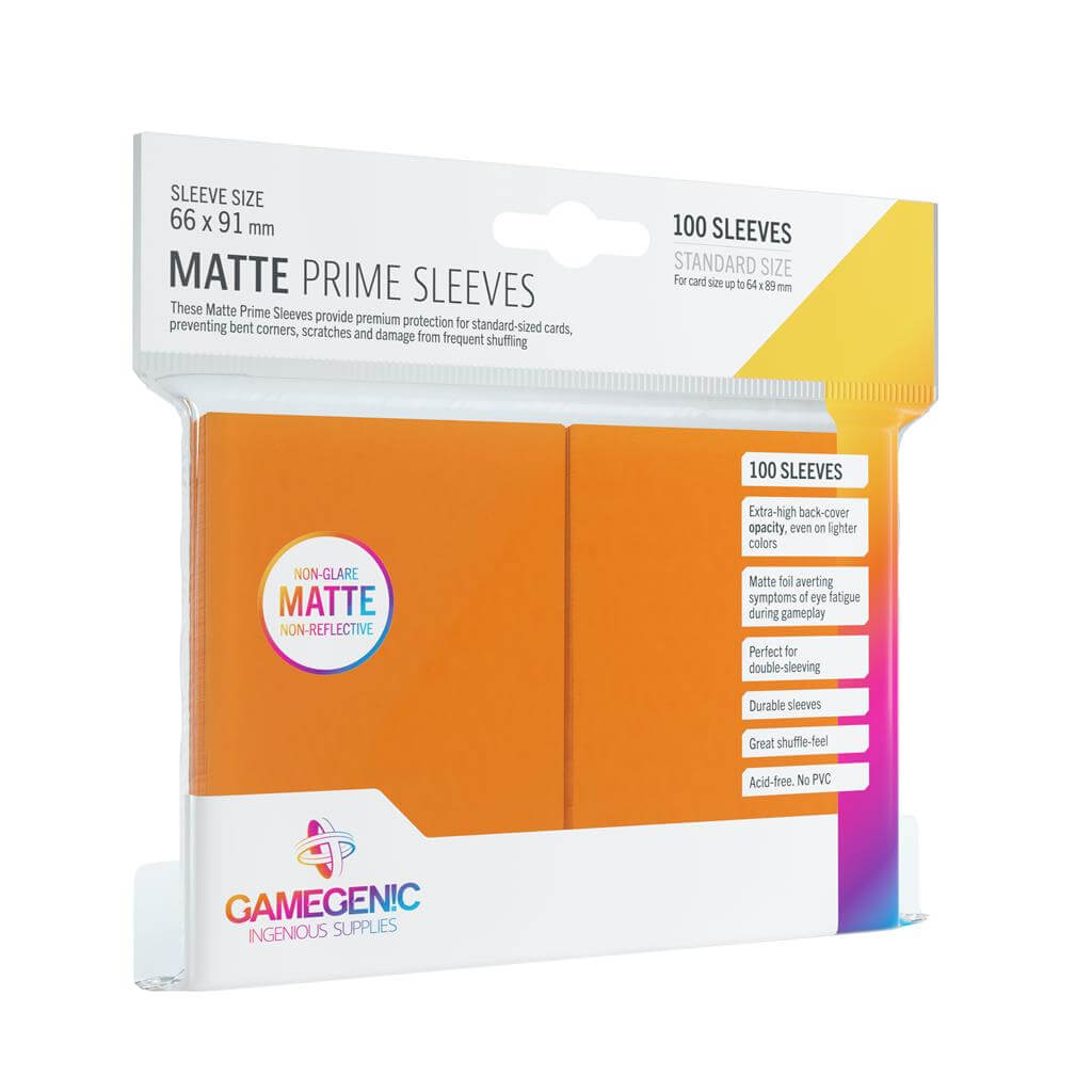 Accessoires Deze oranje Matte Sleeves bieden een hoogwaardige bescherming voor standaard formaat kaarten van maximaal 64x89mm.