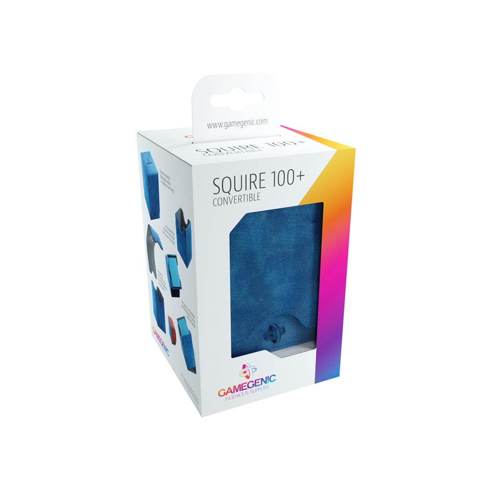 Accessoires Deze blauwe, aanpasbare Squire deckbox is geschikt voor een deck van 100 kaarten met dubbele sleeves.