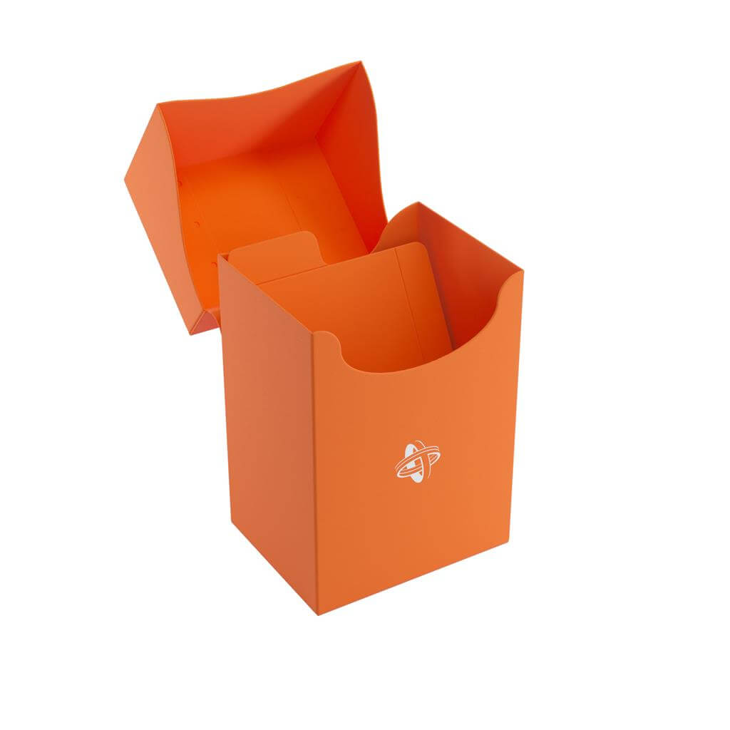 Accessoires Oranje, casual deckbox die geschikt is voor het beschermen en opbergen van maximaal 80 kaarten met dubbele sleeves.