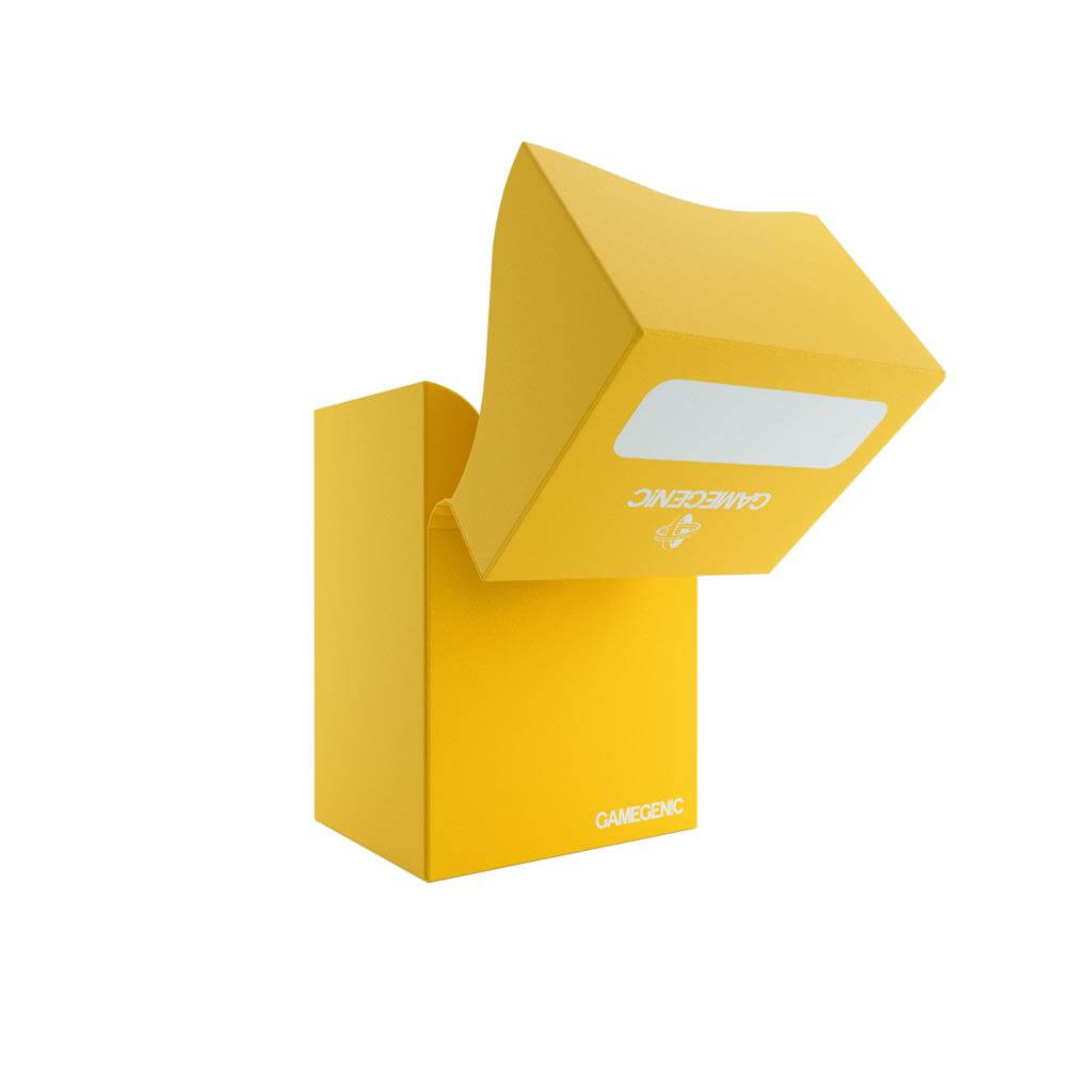 Accessoires Gele, casual deckbox die geschikt is voor het beschermen en opbergen van maximaal 80 kaarten met dubbele sleeves.