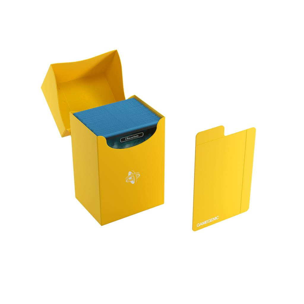 Accessoires Gele, casual deckbox die geschikt is voor het beschermen en opbergen van maximaal 80 kaarten met dubbele sleeves.