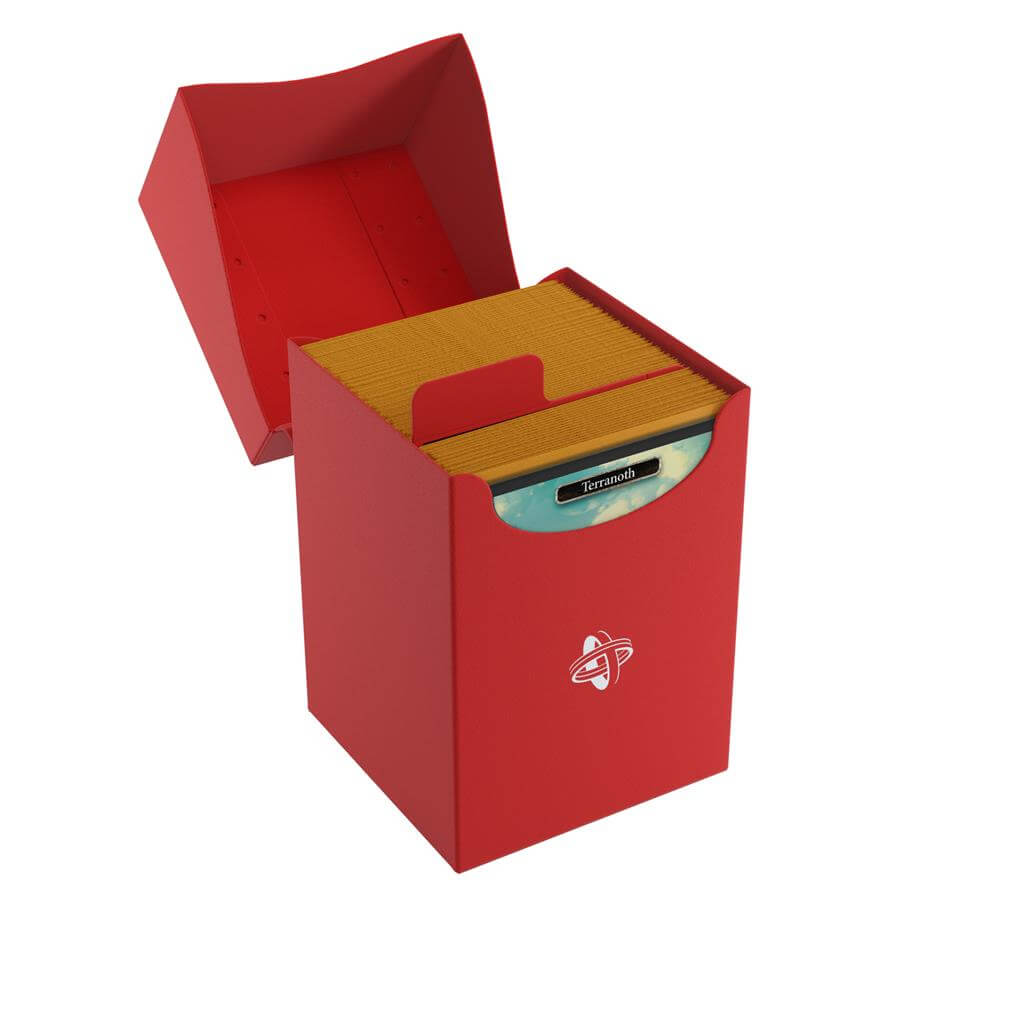Accessoires Rode, casual deckbox die geschikt is voor het beschermen en opbergen van maximaal 100 kaarten met dubbele sleeves.